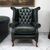 Poltrona chesterfield Queen Anne nuova inglese originale verde 