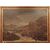 Antico grande quadro del 1600 olio su tela raffigurante cittadina in inverno con montagne