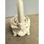 Antico scaldino in ceramica smaltata bianca con lavorazione a rilievo e traforata, primo '800, 22x40x14 cm.
