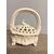 Antico scaldino in ceramica smaltata bianca con lavorazione a rilievo e traforata, primo '800, 22x40x14 cm.