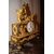 Antico orologio da tavolo francese del 1800 stile Impero con cupido e muse in bronzo dorato al mercurio