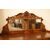 Antica credenza alta Nord Europa Biedermeier del 1800 con alzatina in mogano