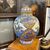 Antico grande vaso Potiche Santarelli Gualto Tadino 1920 Liberty con Gallo Altezza cm 48 