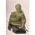 ART DÉCO, ANTICHE SCULTURE IN ANTIMONIO, UOMO CON LANCIA, RONCOURT, SCULTORE FRANCESE. (STAN94)