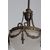 Antico lampadario liberty 1930 vetro opalino e bronzo . mis h 95 diametro cm 25 
