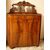 Antica credenza alta Nord Europa Biedermeier del 1800 con alzatina in mogano