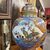 Antico grande vaso Potiche Santarelli Gualto Tadino 1920 Liberty con Gallo Altezza cm 48 