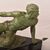 ART DÉCO, ANTICHE SCULTURE IN ANTIMONIO, UOMO CON LANCIA, RONCOURT, SCULTORE FRANCESE. (STAN94)