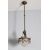 Antico lampadario liberty 1930 vetro opalino e bronzo . mis h 95 diametro cm 25 