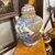 Antico grande vaso Potiche Santarelli Gualto Tadino 1920 Liberty con Gallo Altezza cm 48 