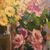 QUADRI ANTICHI, ART DECO, NATURA MORTA CON FIORI DI ROSE E MARGHERITE, OLIO SU TELA, XX SECOLO. (QF655)