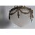 Antico lampadario liberty 1930 vetro opalino e bronzo . mis h 95 diametro cm 25 