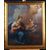 Olio su tela italiano del 1700 raffigurante "Adorazione" Madonna con Gesù