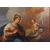 Olio su tela italiano del 1700 raffigurante "Adorazione" Madonna con Gesù