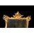 Elaborata specchiera francese di inizio 1800 dorata foglia oro
