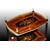 Piccolo tavolino etagere francese stile Napoleone III riccamente intarsiato
