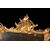 Elaborata specchiera francese di inizio 1800 dorata foglia oro