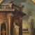 Dipinto italiano veduta con architetture e personaggi del XVIII secolo
