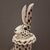 Lampada con Coniglio in Ceramica Dipinta vestiro da Pierrot