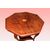 Tavolino ottagonale inglese stile Vittoriano del 1800 in legno di noce con intarsio