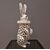 Lampada con Coniglio in Ceramica Dipinta vestiro da Pierrot