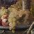 DIPINTI ANTICHI, NATURA MORTA CON FRUTTA, UVA E PESCHE, OLIO SU TELA, XIX SECOLO. (QNM659)