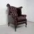 Coppia di poltrone chesterfield Queen Anne nuova inglese originale in pelle rosso bordeaux anticato 