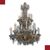 LAMPADARIO IN BRONZO CON CRISTALLI META’ XIX SECOLO
