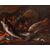 XVII secolo, seguace di Giuseppe Recco (Napoli,1634- Alicante,1695), Natura morta di pesci, calamari, ostriche e coralli sulla spiaggia