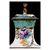 Vaso con coperchio in porcellana Limoges bianca e verde