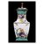 Vaso con coperchio in porcellana Limoges bianca e verde