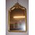 Antica media specchiera francese Luigi XVI del 1800 con cimasa dorata foglia oro