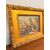 Antico dipinto ad olio su carta XIX Romberg in cornice antica, 43x34 cm, raffigurante osteria