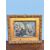 Antico dipinto ad olio su carta XIX Romberg in cornice antica, 43x34 cm, raffigurante osteria