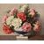 QUADRI ANTICHI, ART DECO, NATURA MORTA CON FIORI DI GAROFANI, OLIO SU TELA, XX SECOLO. (QF663)