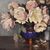 QUADRI ANTICHI, ART DECO, NATURA MORTA CON FIORI DI ROSE BIANCHE, OLIO SU TELA, XX SECOLO. (QF664)