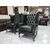 Coppia di poltrone chesterfield Queen Anne nuova inglese originale verde 