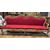 PANC162 - Coppia di divani rivestiti in tessuto rosso, epoca '700, misure cm L 230 x H 124 x P 65