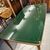 Tavolo modernariato anni 60 con piano in vetro verde dipinto . Restaurato. Mis 178 x 86 h 80 