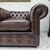 Coppia di poltrone chesterfield club in pelle marrone inglese originale nuova 