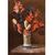 DIPINTI ANTICHI DI FIORI, NATURE MORTE CON GIGLI E DALIE, OLIO SU TAVOLA, DELL'800. (QF662)