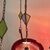 Antico lampadario portacandela vetro rosso fine 800 ! Mis h 82 cm L cm 30 