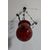 Antico lampadario portacandela vetro rosso fine 800 ! Mis h 82 cm L cm 30 