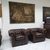 Coppia di poltrone chesterfield club in pelle marrone inglese originale nuova 