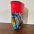 Vaso strepitoso vetro  Murano lavorazione incamiciata e a Murrine Millefiori . Anni 70 Grandi dimensioni . H 35 L 33