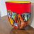 Vaso strepitoso vetro  Murano lavorazione incamiciata e a Murrine Millefiori . Anni 70 Grandi dimensioni . H 35 L 33