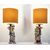Pair of antique polychrome porcelain lamps in the style of Jacob Petit. France 19th century.