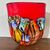 Vaso strepitoso vetro  Murano lavorazione incamiciata e a Murrine Millefiori . Anni 70 Grandi dimensioni . H 35 L 33