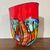 Vaso strepitoso vetro  Murano lavorazione incamiciata e a Murrine Millefiori . Anni 70 Grandi dimensioni . H 35 L 33