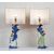 Pair of antique polychrome porcelain lamps in the style of Jacob Petit. France 19th century.